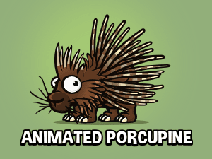 Animated porcupine game sprite