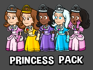 Animated princess sprite character
