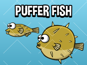 Animated puffer fish game sprite