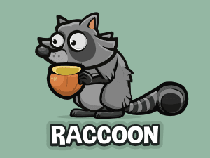 Animated raccoon game sprite