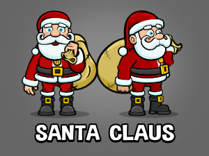 Animated santa clause cartoon character