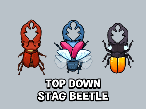 Animated stag beetle game sprites