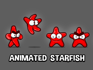 Animated starfish game sprite