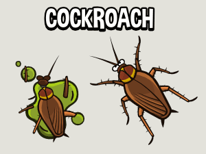 Animated topdown cockroach game asset