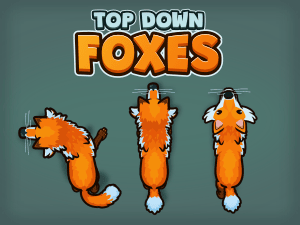 Animated top down foxes