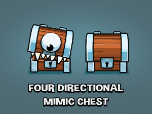 Animated top down mimic chests game sprites