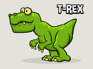 Animated t rex game asset