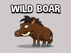 Animated wild boar game asset