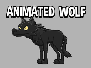 Animated wolf 2d game sprite