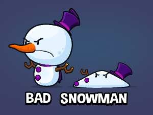 Bad snowman enemy game character