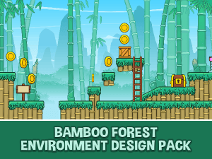 Bamboo forest scene creation game asset pack