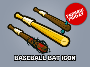 Baseball bat weapon game icon