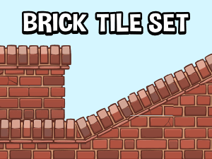 Brick themed 2d game tile set 