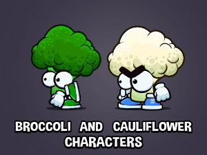 Broccoli and cauliflower game sprite