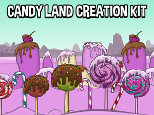 Candy land scene creation kit