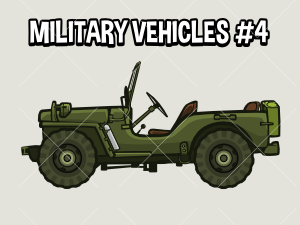 Cartoon Military vehicle  2d game asset