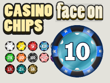 Casino chips face on