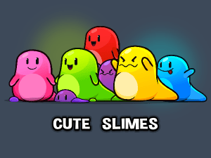 Cute slime monster animated game asset character