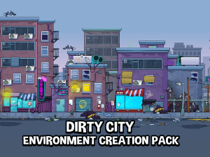 Dirty city environment creation mega game asset pack