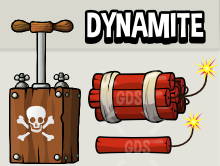 Dynamite and detonator animation