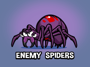 Enemy black widow spider game asset