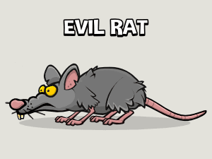 Evil animated rat 2d game asset