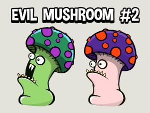 Evil mushroom animated game character no2 