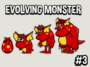 Evolving monster 2d game asset