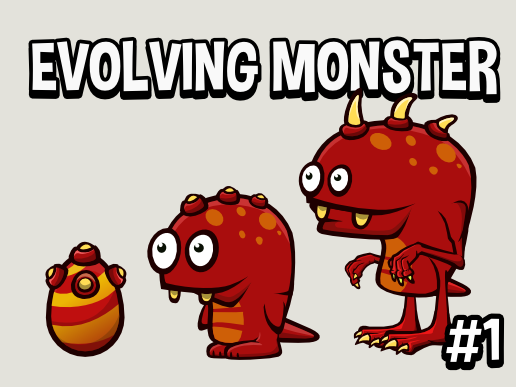 Evolving monster game asset 