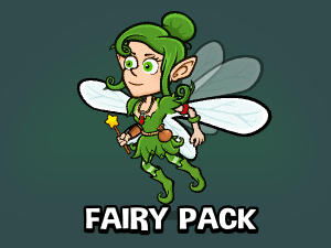 Fairy cartoon game sprite character pack