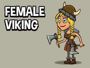 Female viking 2d game character