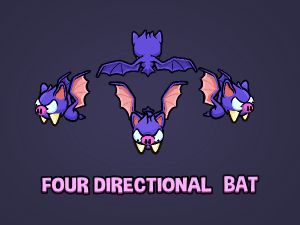 Four directional animated bat sprite