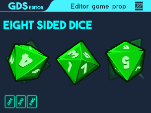 Fully animated eight side dice game sprite