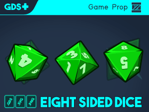 Fully animated eight side dice game sprite