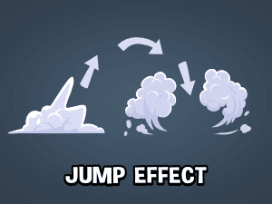 Game character jump effect 