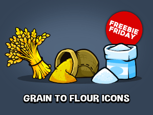 Grain to flour icons
