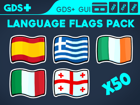 Language flags icons pack