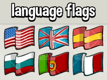 Language select flags for games