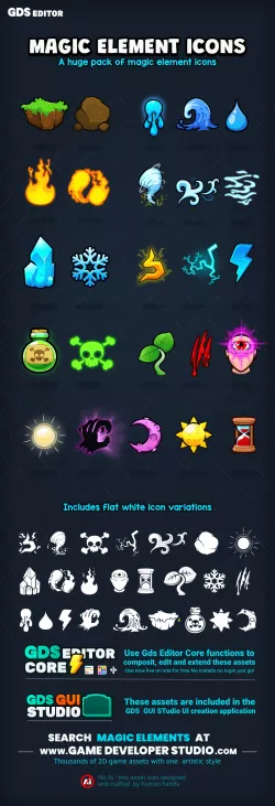 Magic elements Game interface icons
