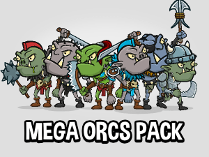 Mega animated 2d orc pack game assets