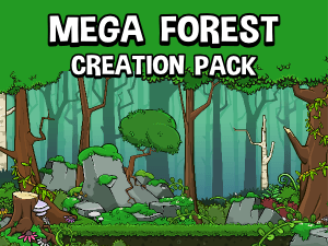 Mega forest scene game asset  pack