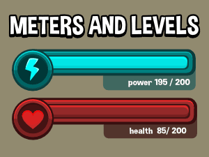 Meters and bars 2d game user interface