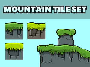 Mountain scene 2d game tile set
