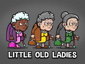 Old lady cartoon game sprite