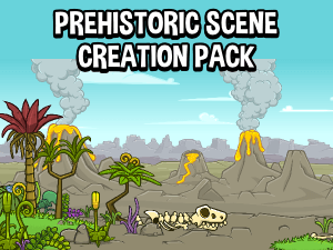 Prehistoric scene creation and enviromental game asset pack
