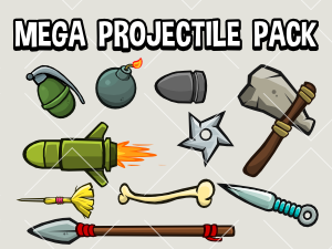 Projectiles for 2d games mega pack