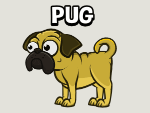 Pug 2d game asset