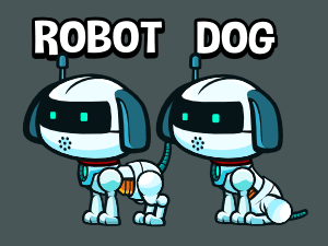 Robot dog animated game sprite