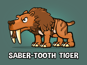 Sabre-tooth tiger animated game asset