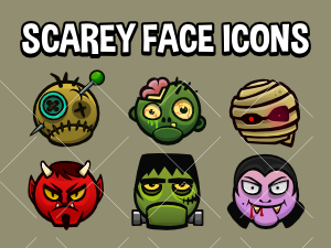 Scarey  face icons